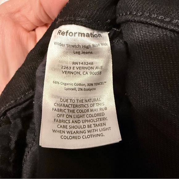 Reformation Wilder Stretch High Rise Wide Leg Jeans NWT in Black Size 32 - Picture 6 of 7